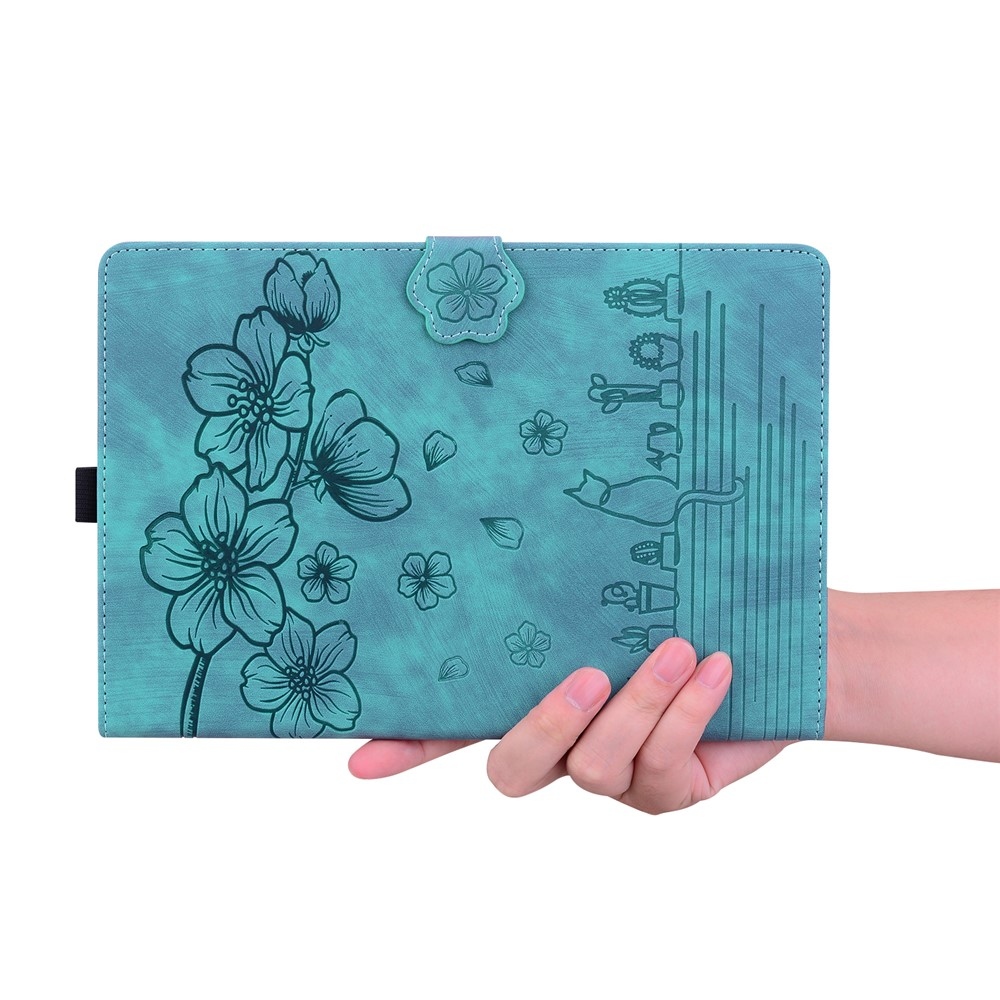 Flowers csukható tok a Samsung Galaxy Tab S12 Ultra/S11 Ultra/S10 Ultra készülékekhez – zöld