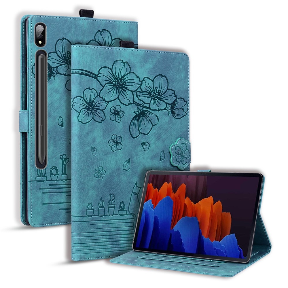 Flowers csukható tok a Samsung Galaxy Tab S12 Ultra/S11 Ultra/S10 Ultra készülékekhez – zöld