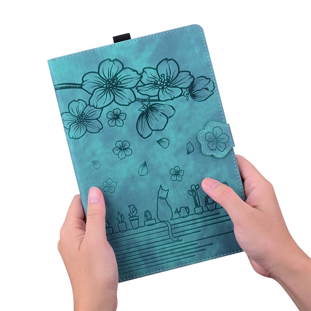 Flowers csukható tok a Samsung Galaxy Tab S12 Ultra/S11 Ultra/S10 Ultra készülékekhez – zöld