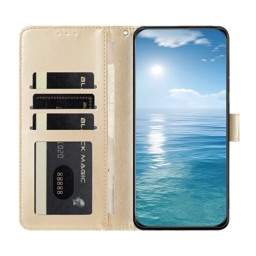 Virágmintás könyvtok a Google Pixel 11 Pro/11-hez – arany