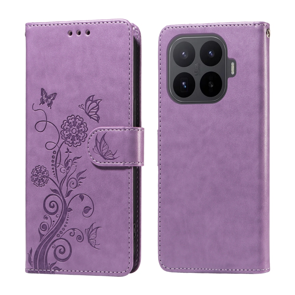 Virágos könyv tok Xiaomi 17T-hez - lila