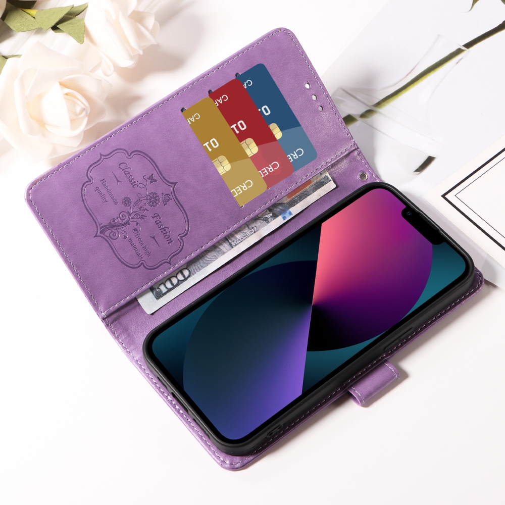Virágos könyv tok Xiaomi 17T-hez - lila