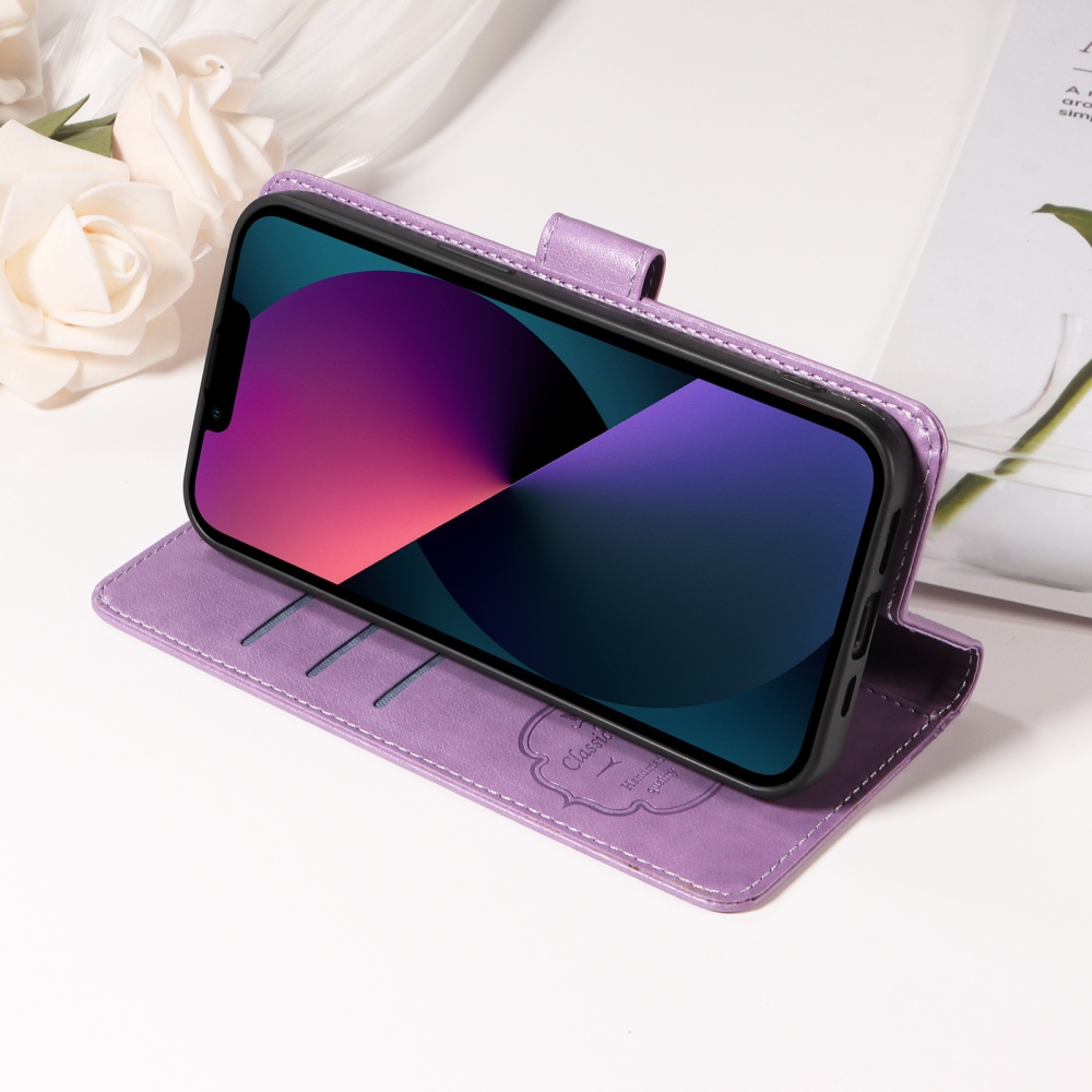 Virágos könyv tok Xiaomi 17T-hez - lila