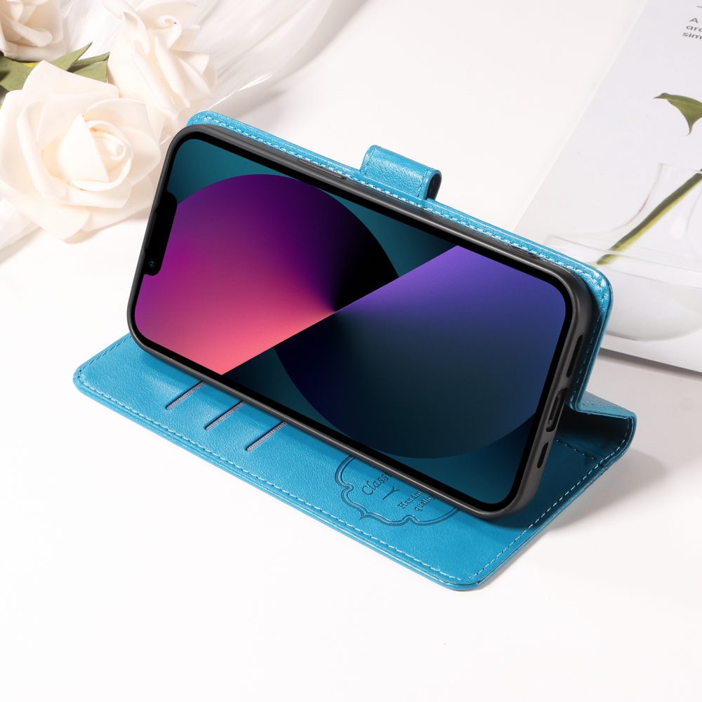 Virágos könyv tok Xiaomi 17T-hez - kék