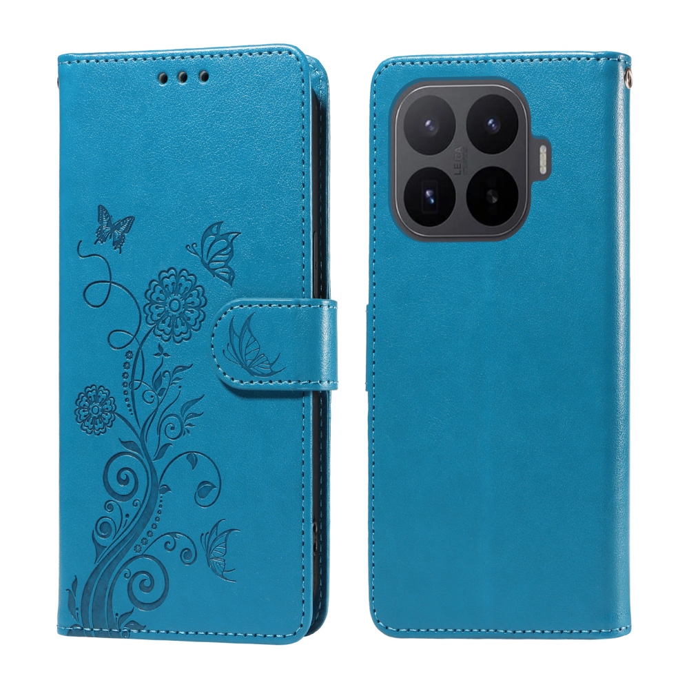 Virágos könyv tok Xiaomi 17T-hez - kék