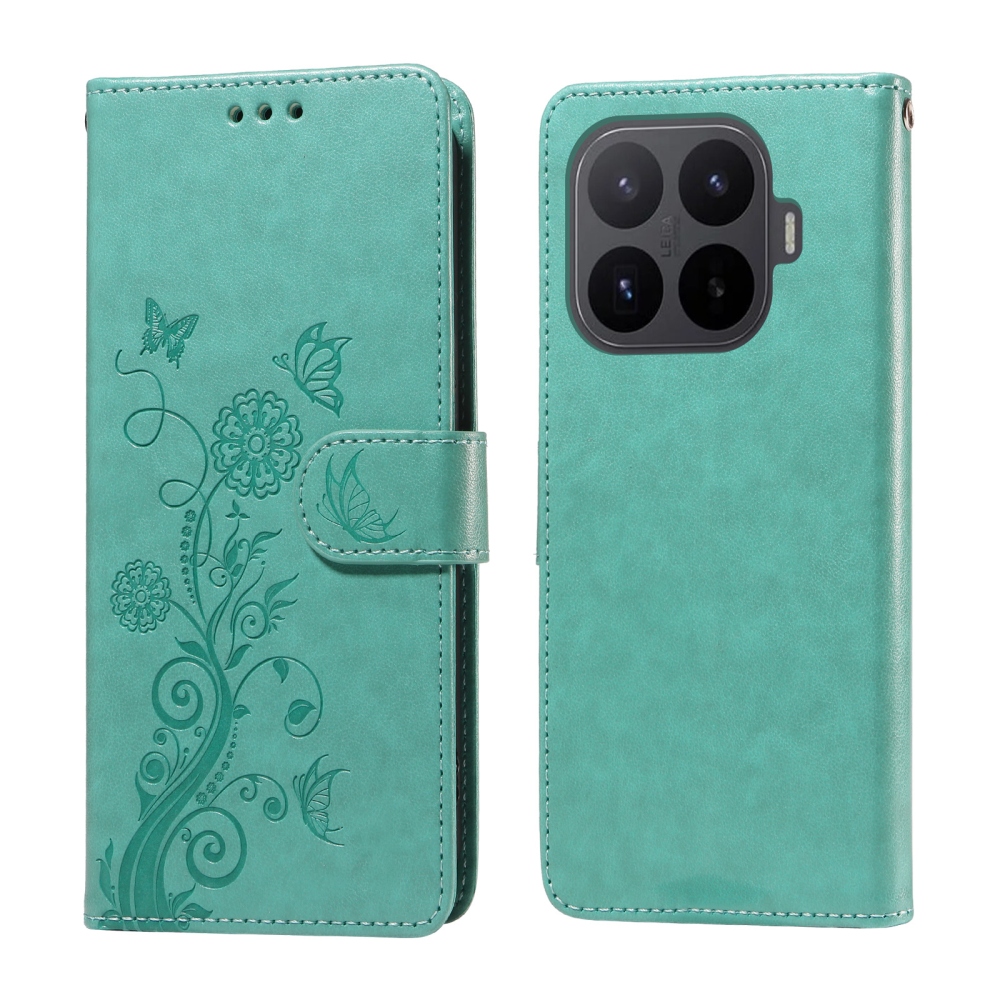 Virágos könyv tok a Xiaomi 17T-hez - kék-zöld
