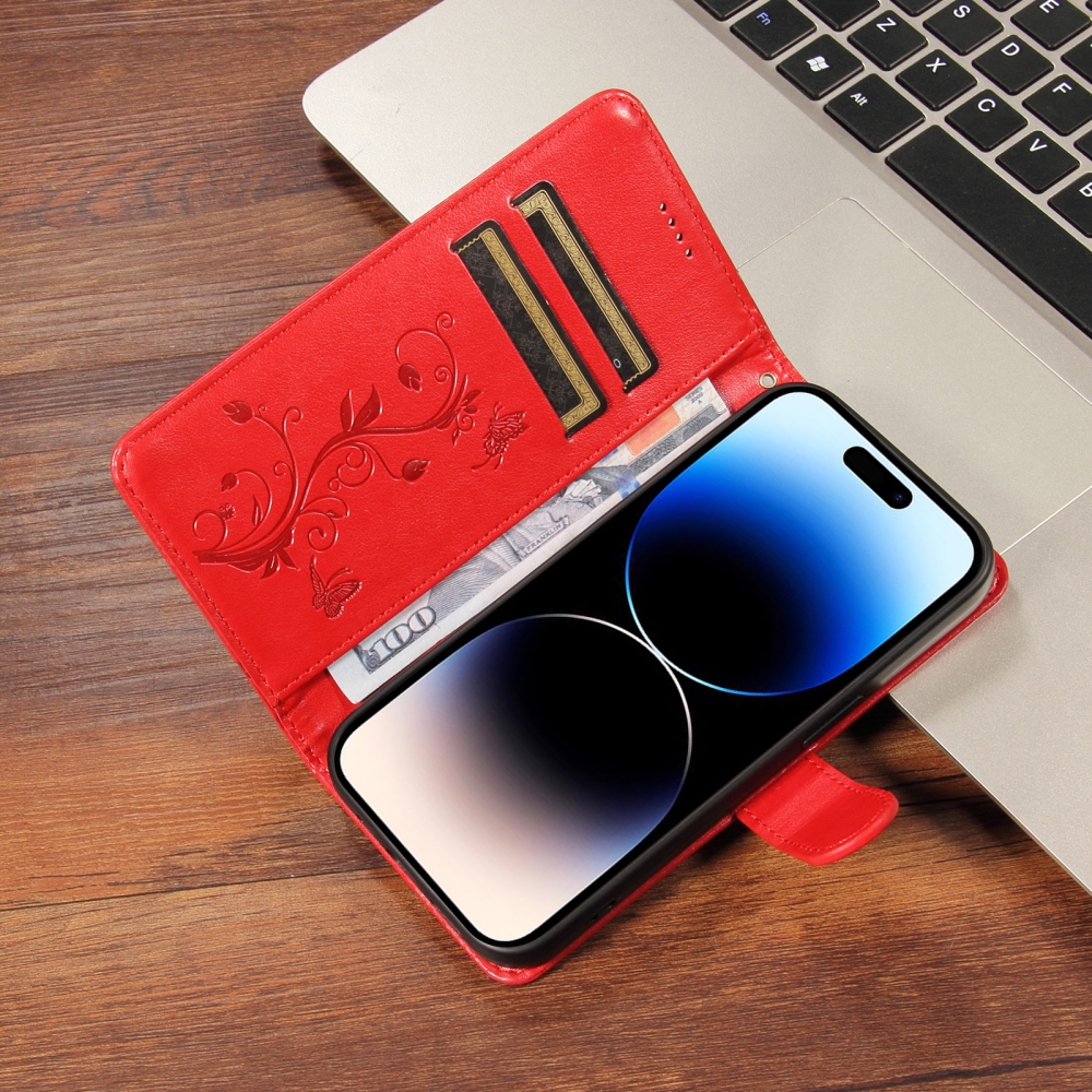 Virágmintás tok az Oppo Reno 16 Pro 5G/Oppo Reno 16 5G készülékhez – piros