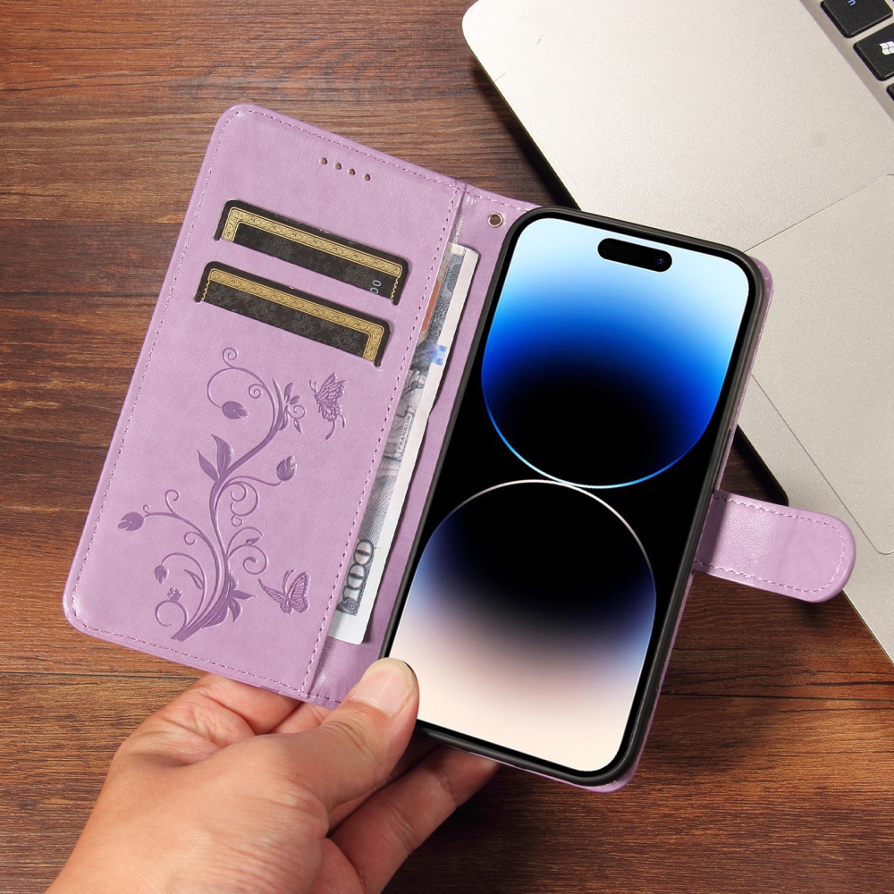 Virágmintás tok az Oppo Reno 16 Pro 5G/Oppo Reno 16 5G készülékhez – lila