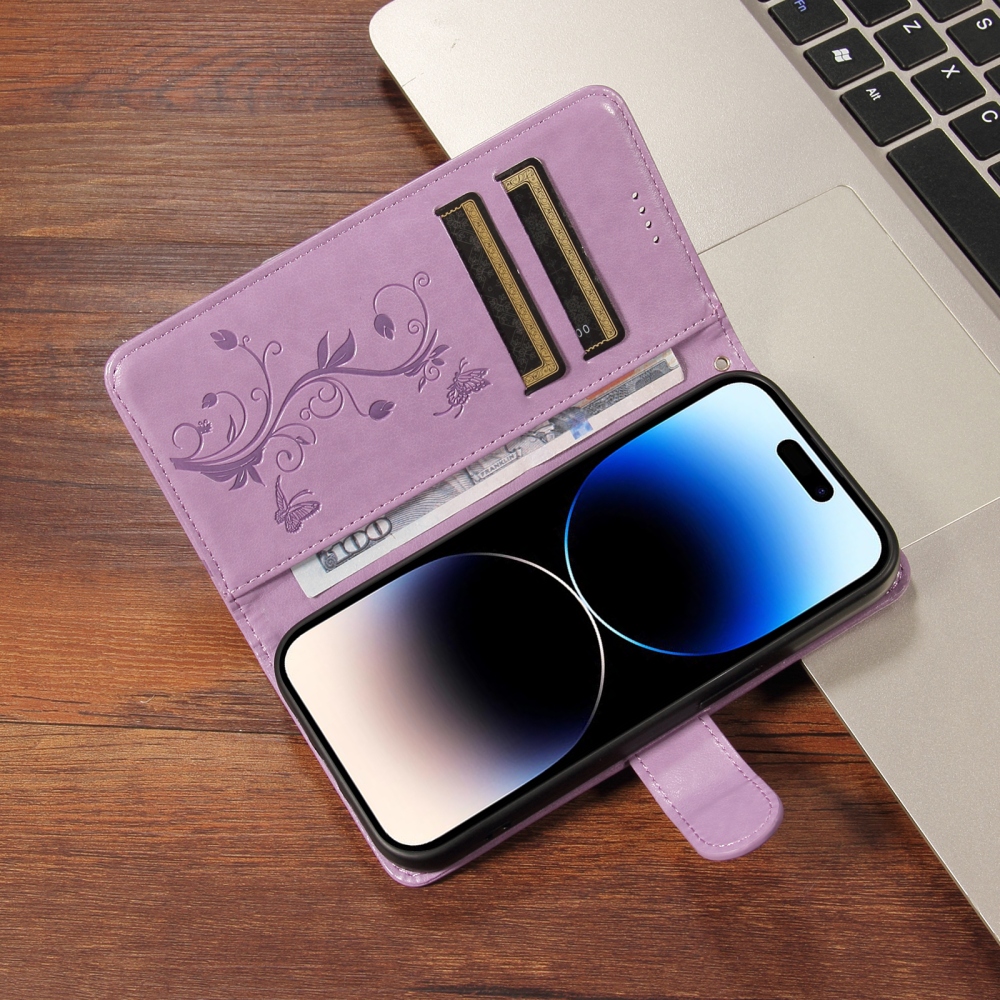 Virágmintás tok az Oppo Reno 16 Pro 5G/Oppo Reno 16 5G készülékhez – lila