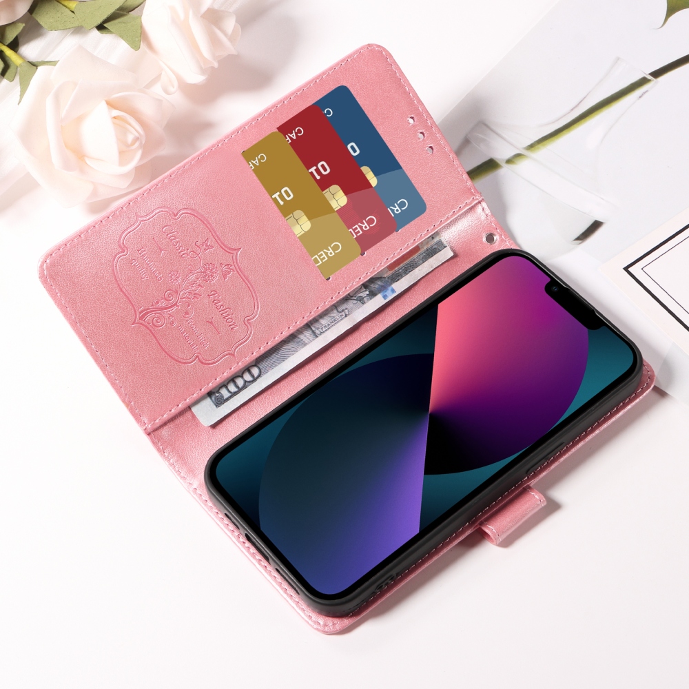 Virágos könyves tok Samsung Galaxy A27 készülékhez - rózsaszín