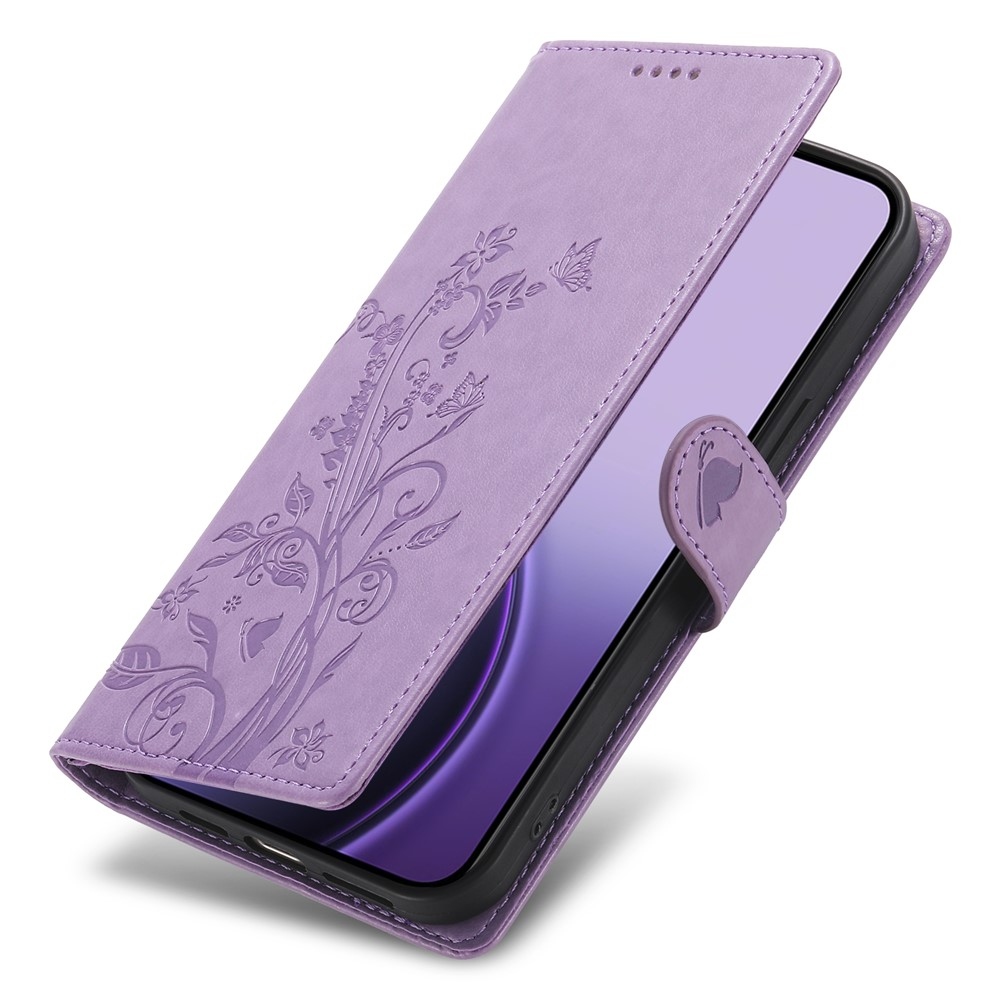 Virágos könyves tok Samsung Galaxy A37 5G - lila