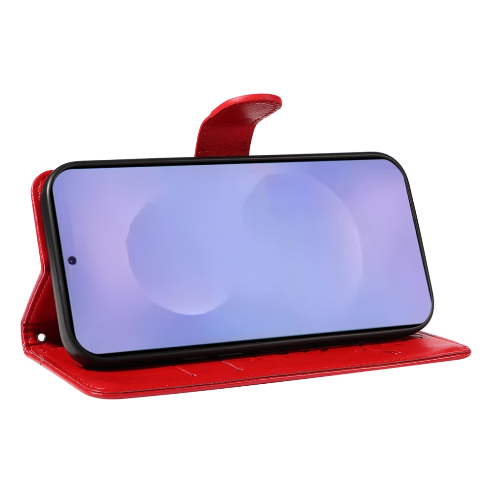 Virágos könyv tok Samsung Galaxy S26/S26 Pro készülékhez - piros