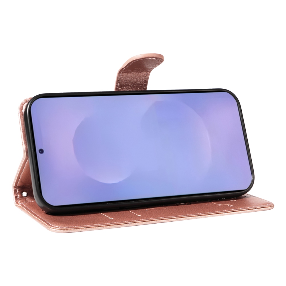 Virágos könyv tok Samsung Galaxy S26/S26 Pro készülékhez - rózsaarany