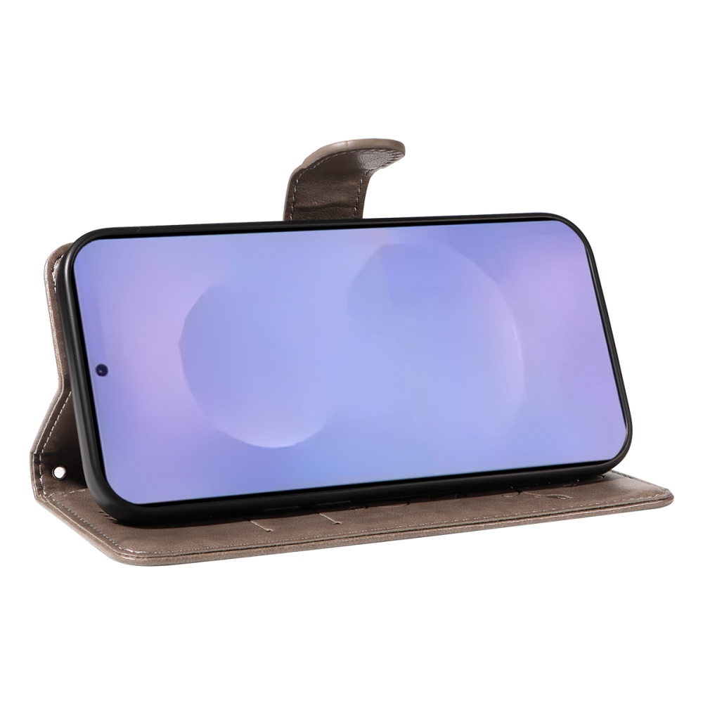 Virágos könyv tok Samsung Galaxy S26/S26 Pro készülékhez - szürke