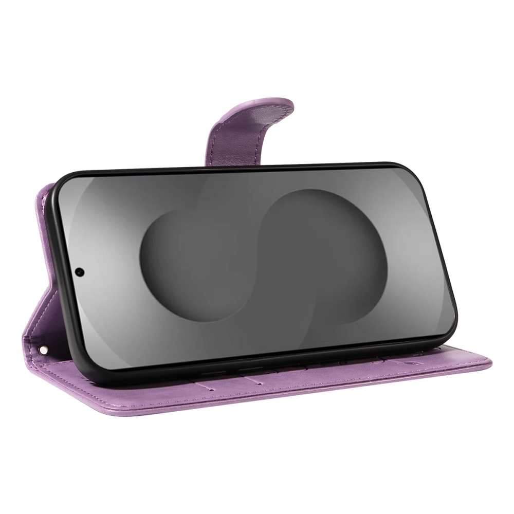 Virágos könyves tok Samsung Galaxy S26 Ultra készülékhez - lila