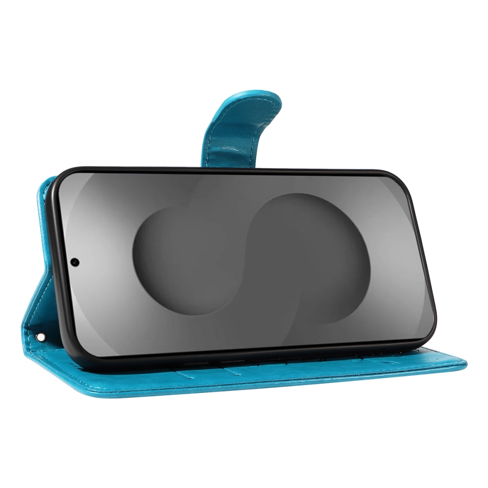 Virágos könyv tok Samsung Galaxy S26 Ultra készülékhez - kék