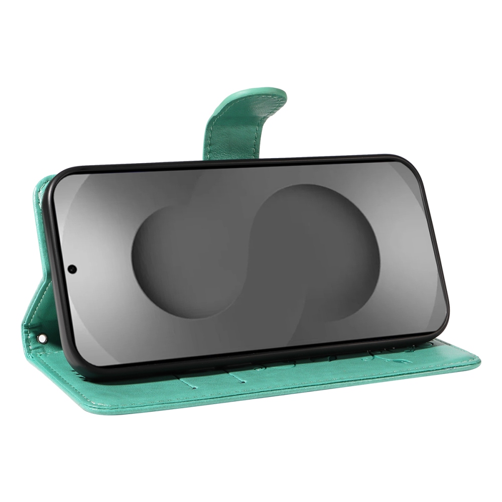 Virágos könyves tok Samsung Galaxy S26 Ultra készülékhez - teáskék