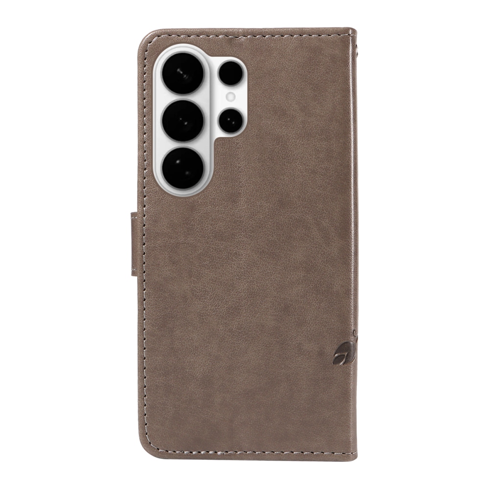 Virágos könyv tok Samsung Galaxy S26 Ultra készülékhez - szürke