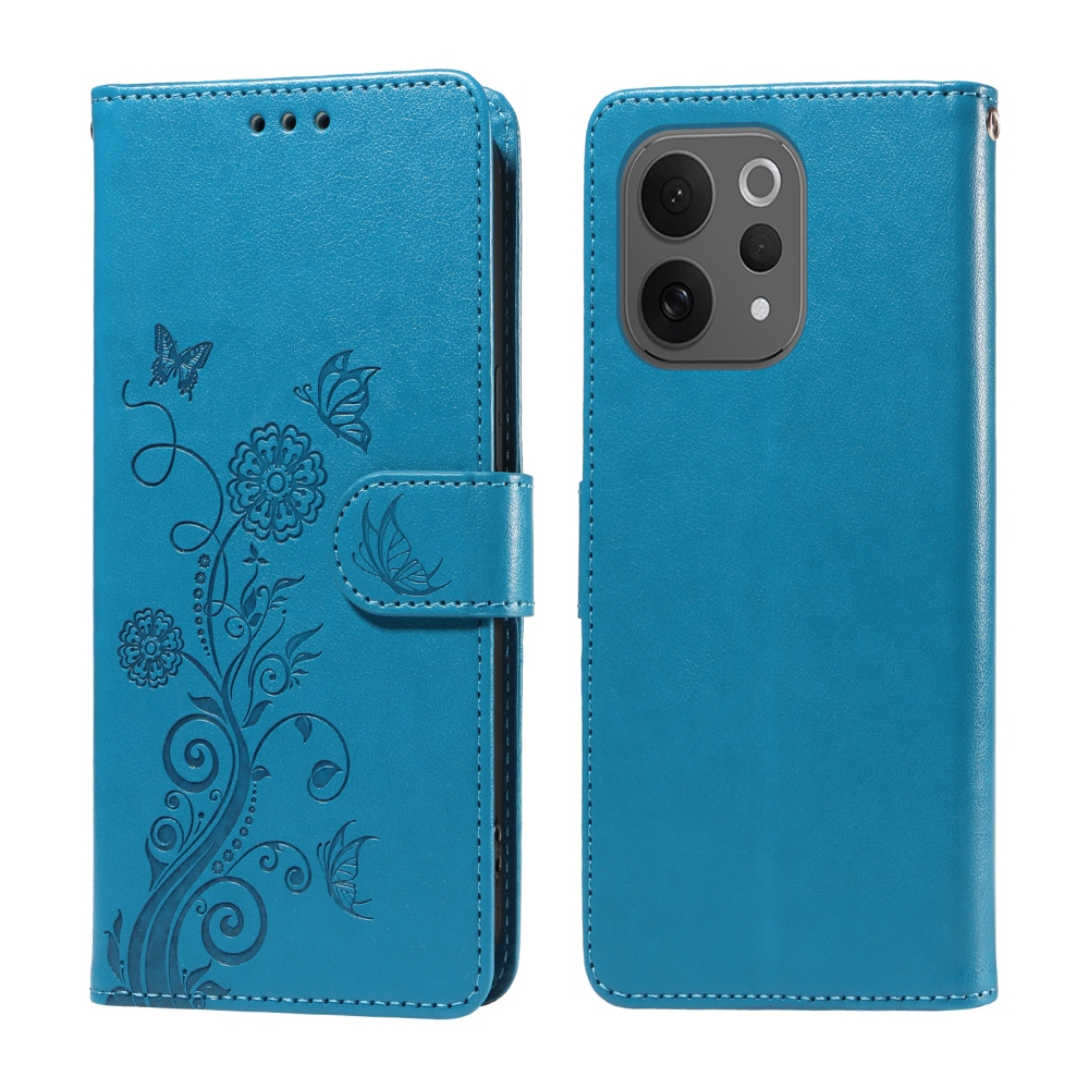Virágos könyv tok a Vivo V70 5G-hez - kék