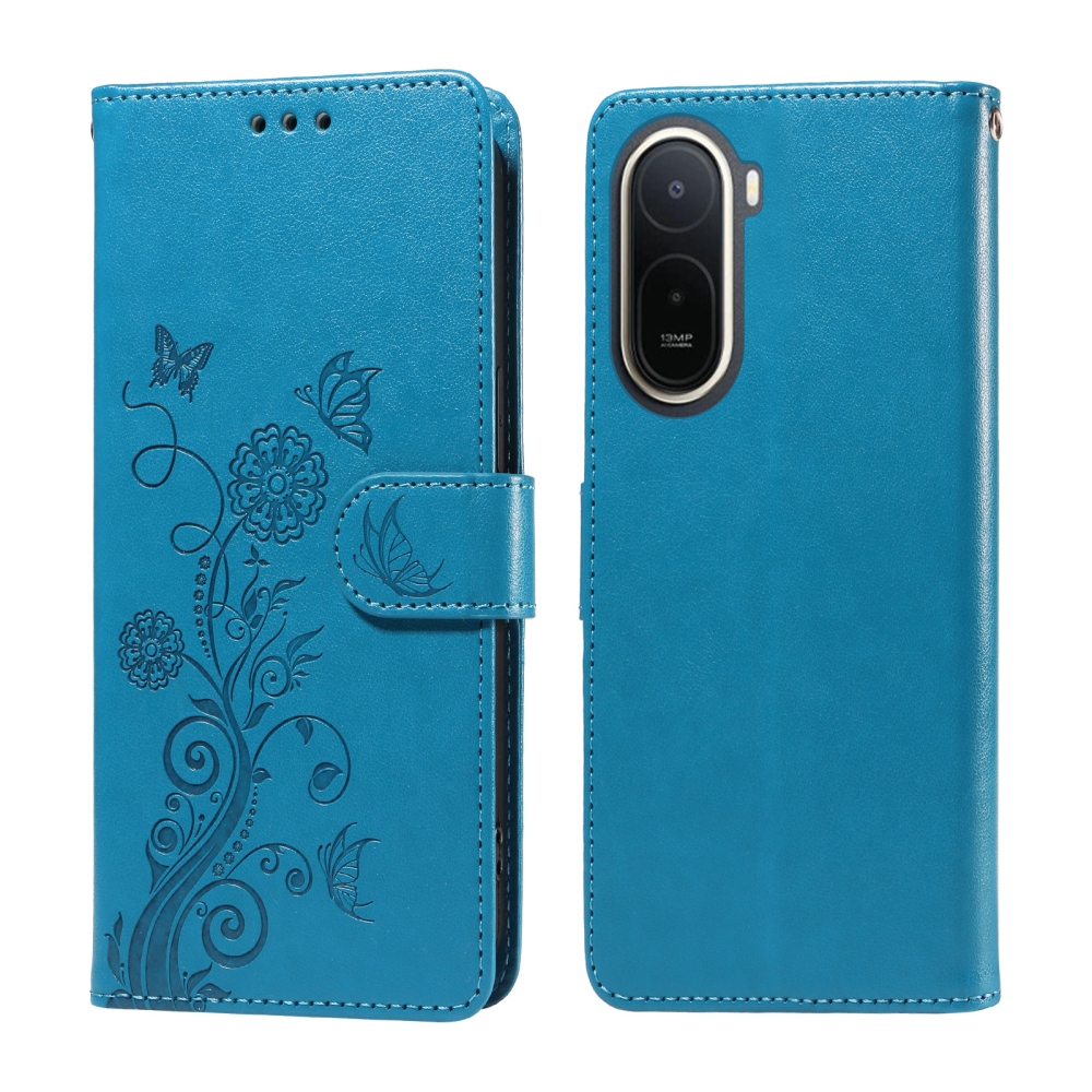 Virágos könyv tok a Xiaomi Redmi A7 Pro-hoz - kék
