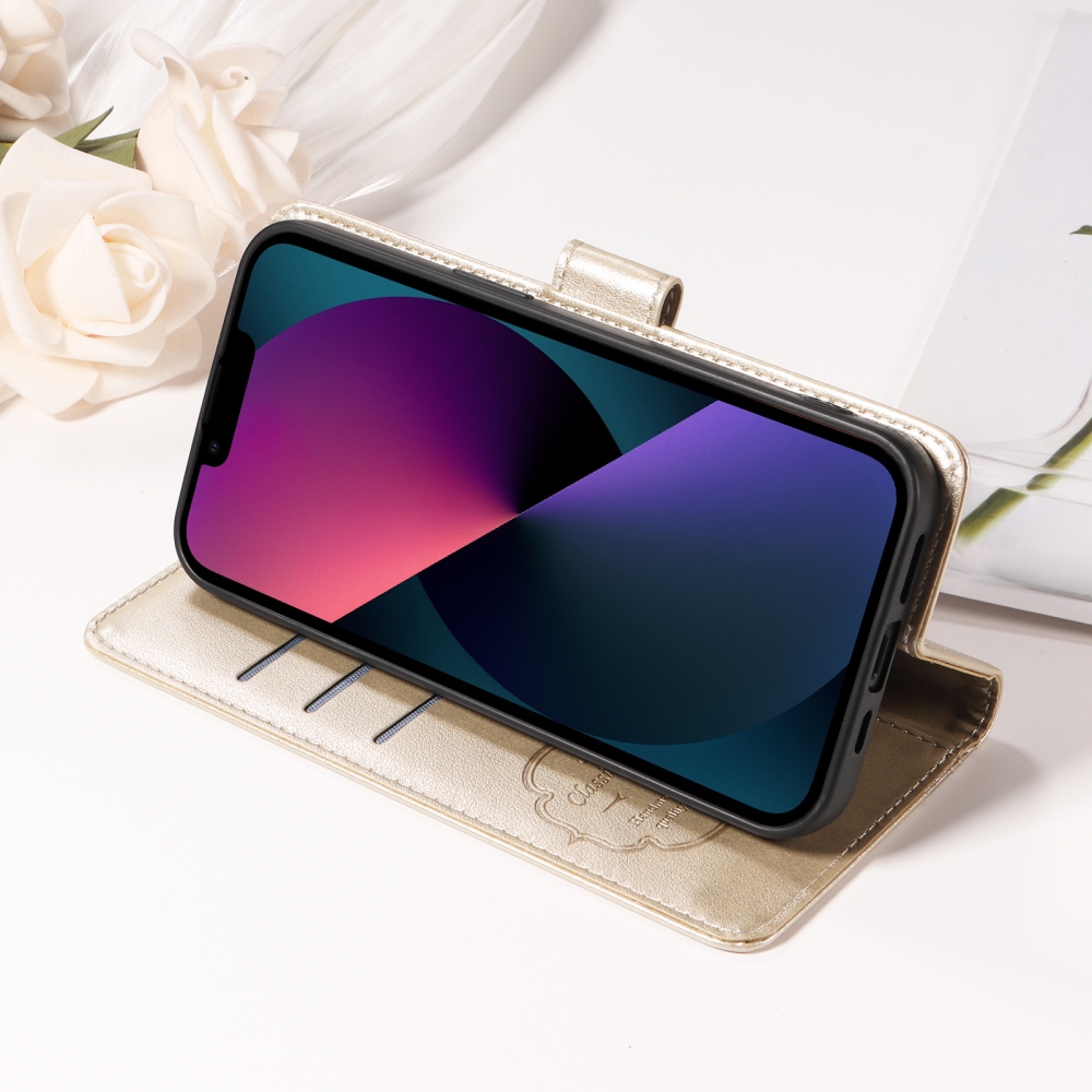 Virágos könyv tok Xiaomi Redmi A7 Pro-hoz - arany színű