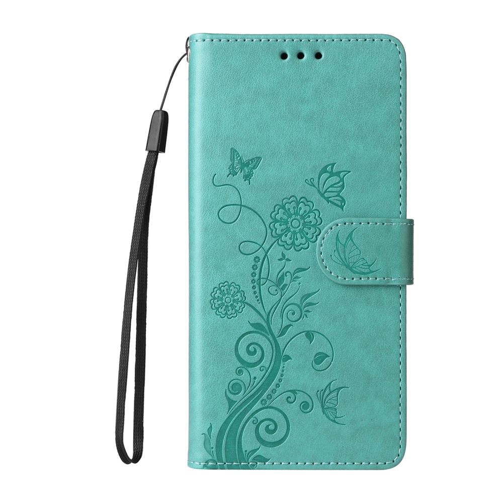 Virágos könyv tok a Xiaomi Redmi Note 15 Pro 4G-hez - teal színű