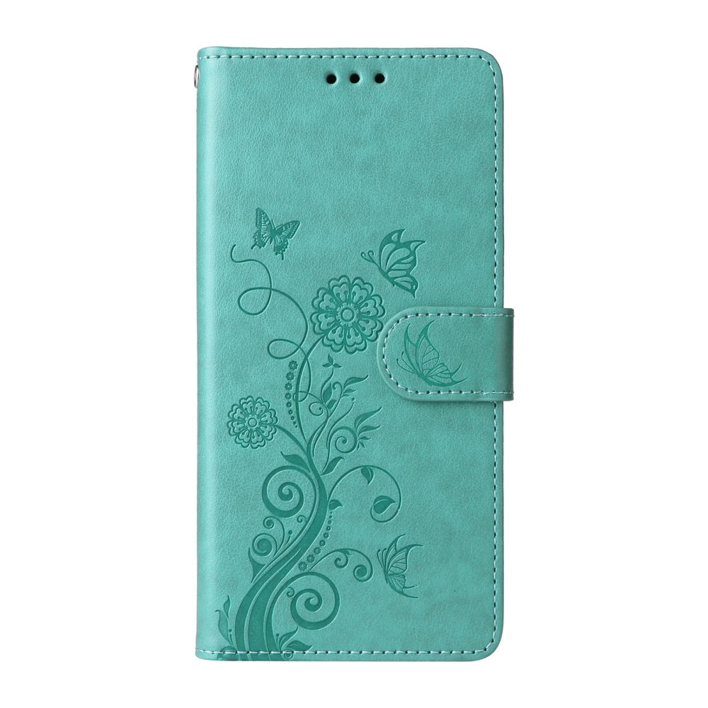 Virágos könyv tok a Xiaomi Redmi Note 15 Pro 4G-hez - teal színű