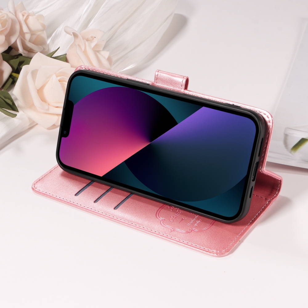 Virágos könyv tok a Xiaomi Redmi Note 15 Pro 4G-hez - rózsaszínű