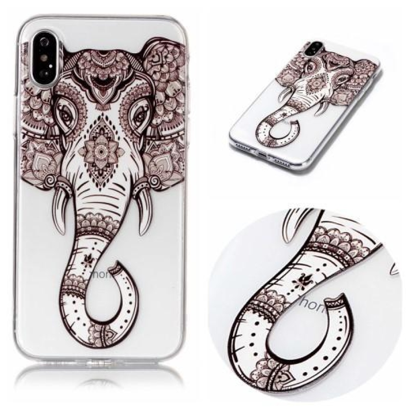 Flowi zselés tok iPhone X készülékhez - elefánt