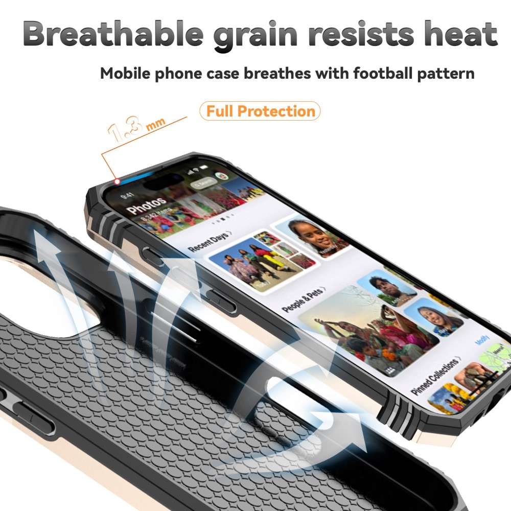 Tartós csúszóborítás iPhone 16 készülékhez - arany