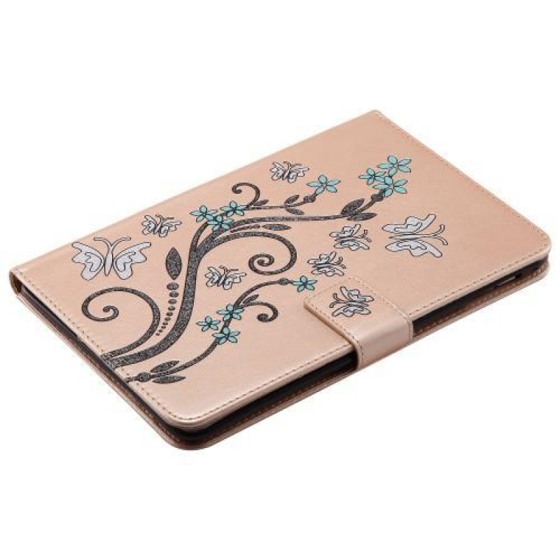 Fly PU bőr tok díszítéssel iPad mini 4 készülékhez - arany színben