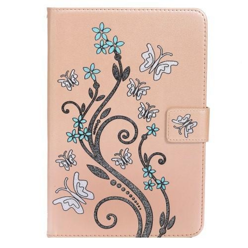 Fly PU bőr tok díszítéssel iPad mini 4 készülékhez - arany színben