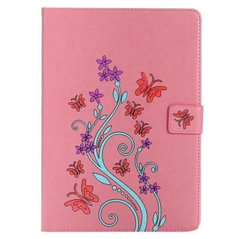 Fly PU bőr tok díszítéssel iPad Pro 9.7 készülékhez - rózsaszín