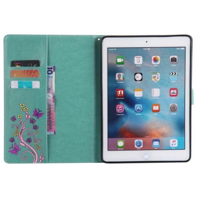 Fly PU bőr tok díszítéssel iPad Pro 9.7 készülékhez - zöld