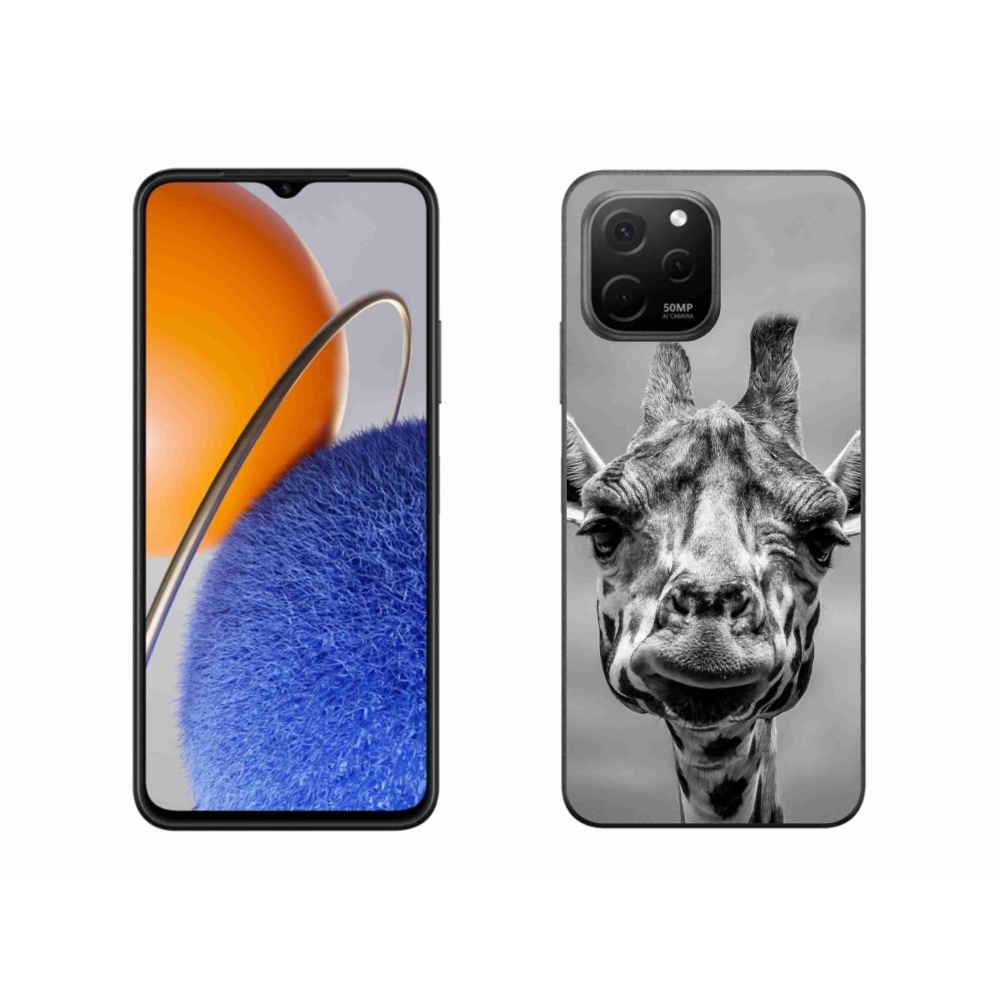 Gél borítás mmCase a Huawei Nova Y61 készülékhez - fekete-fehér zsiráf