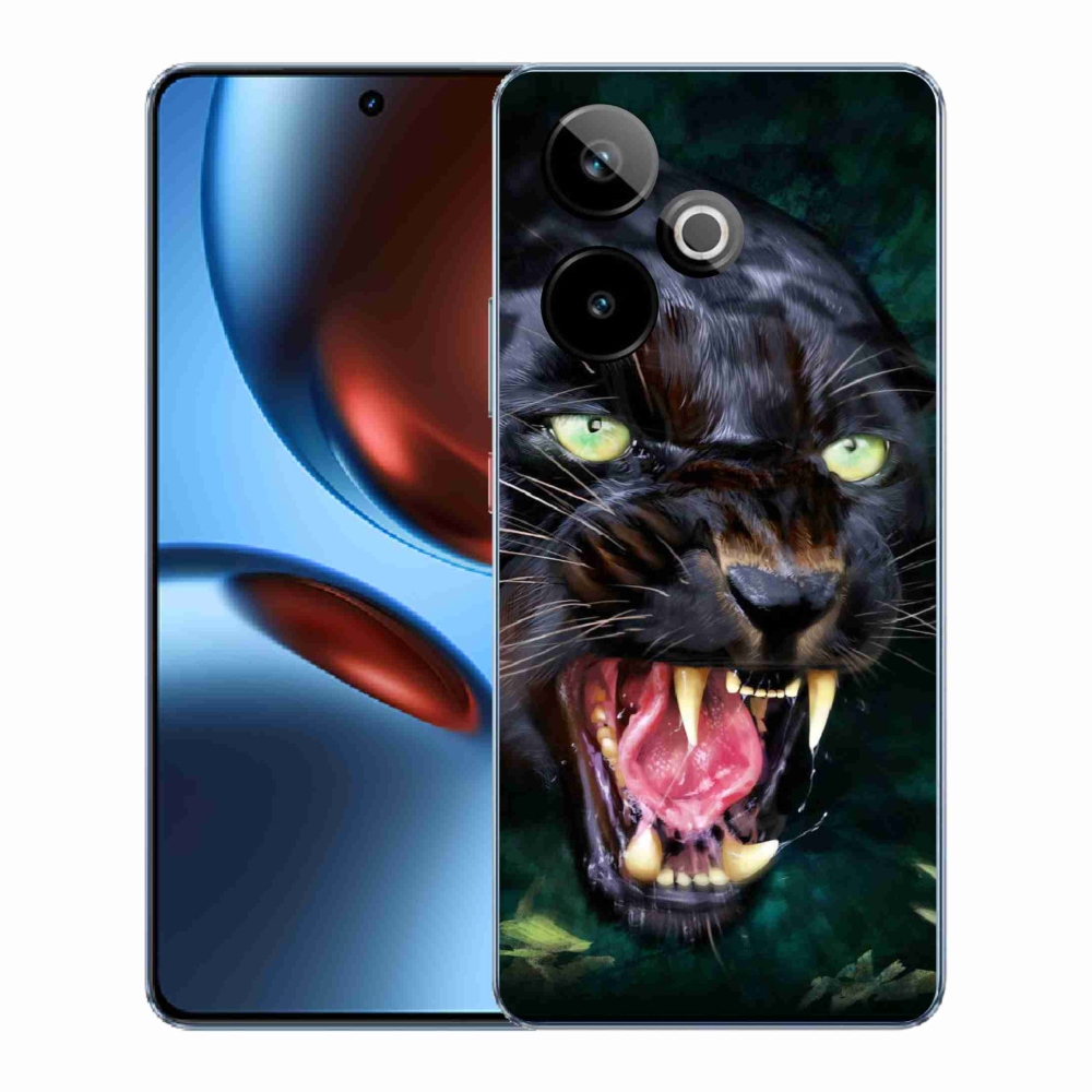Gél borítás mmCase a Realme GT 7 5G/GT 7T 5G - dühös fekete párduchoz