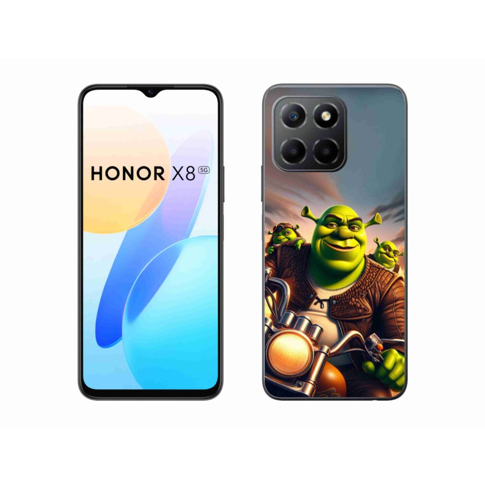 Zselés borítás mmCase a Honor X8 5G/Honor 70 Lite 5G számára - Shrek egy motorkerékpáron