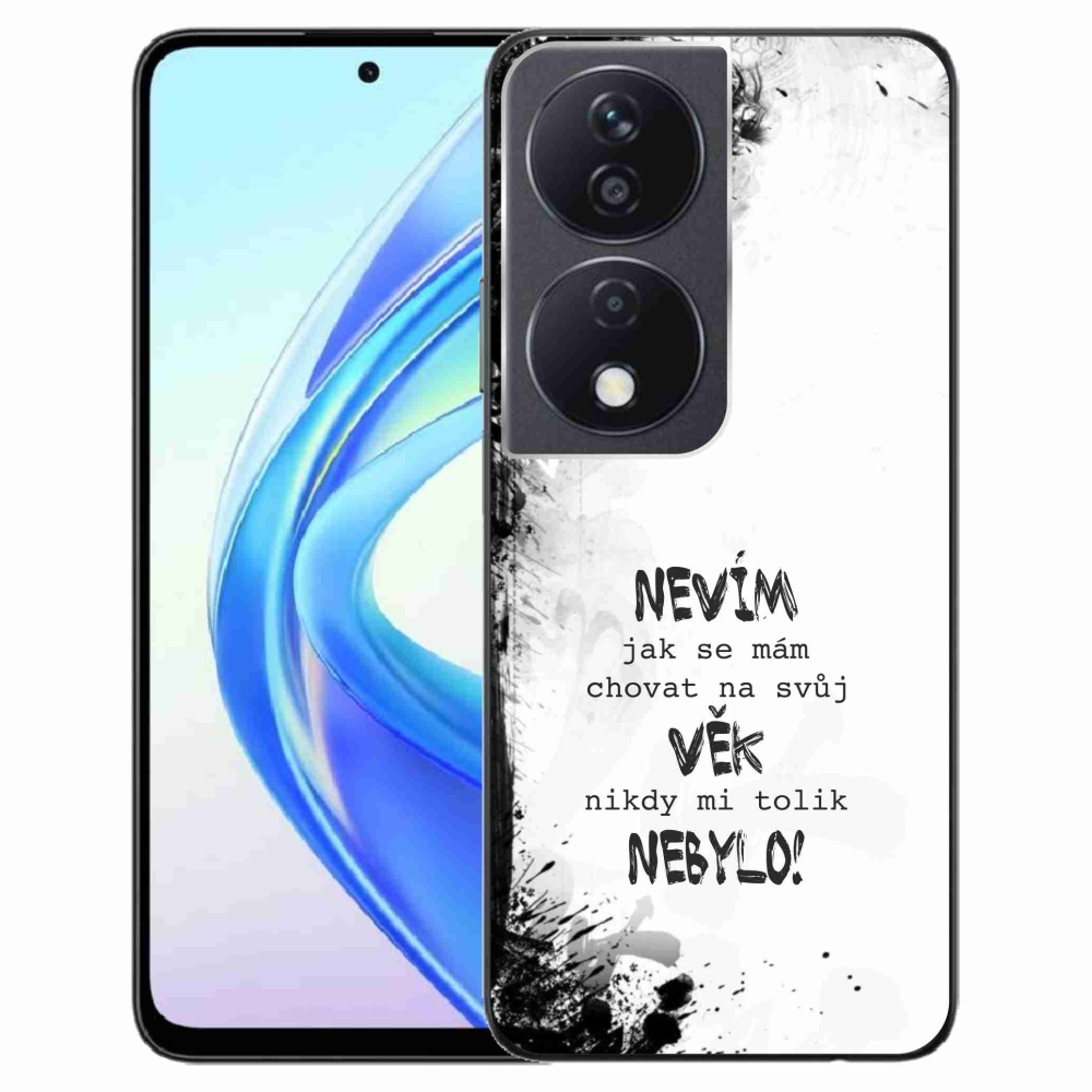 Zselés borító mmCase a Honor X7b/Honor 90 Smart készülékhez - vicces szöveg 14 fehér háttérrel