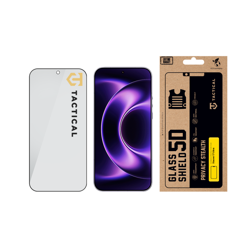 Taktikai üvegpajzs Privacy Stealth 5D üveg a Xiaomi 17 Ultra fekete számára