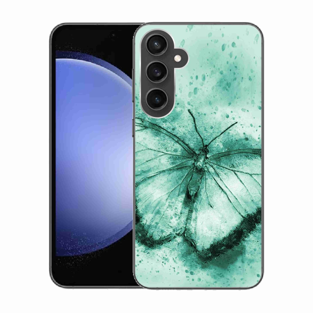 Gél tok mmCase Samsung Galaxy S23 FE készülékhez - zöld pillangó