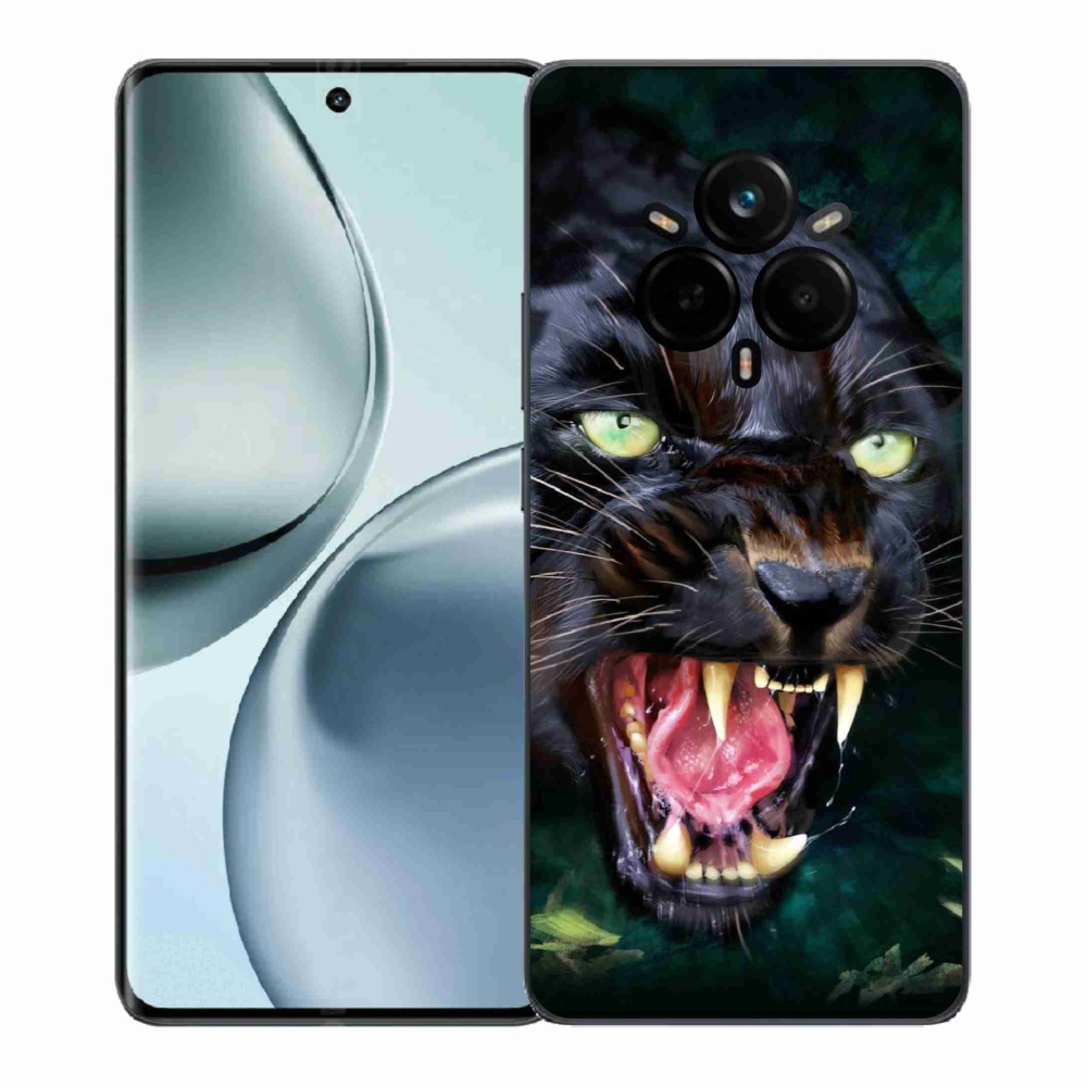 Gél borítás mmCase a Realme 14 Pro 5G számára - dühös fekete párduc
