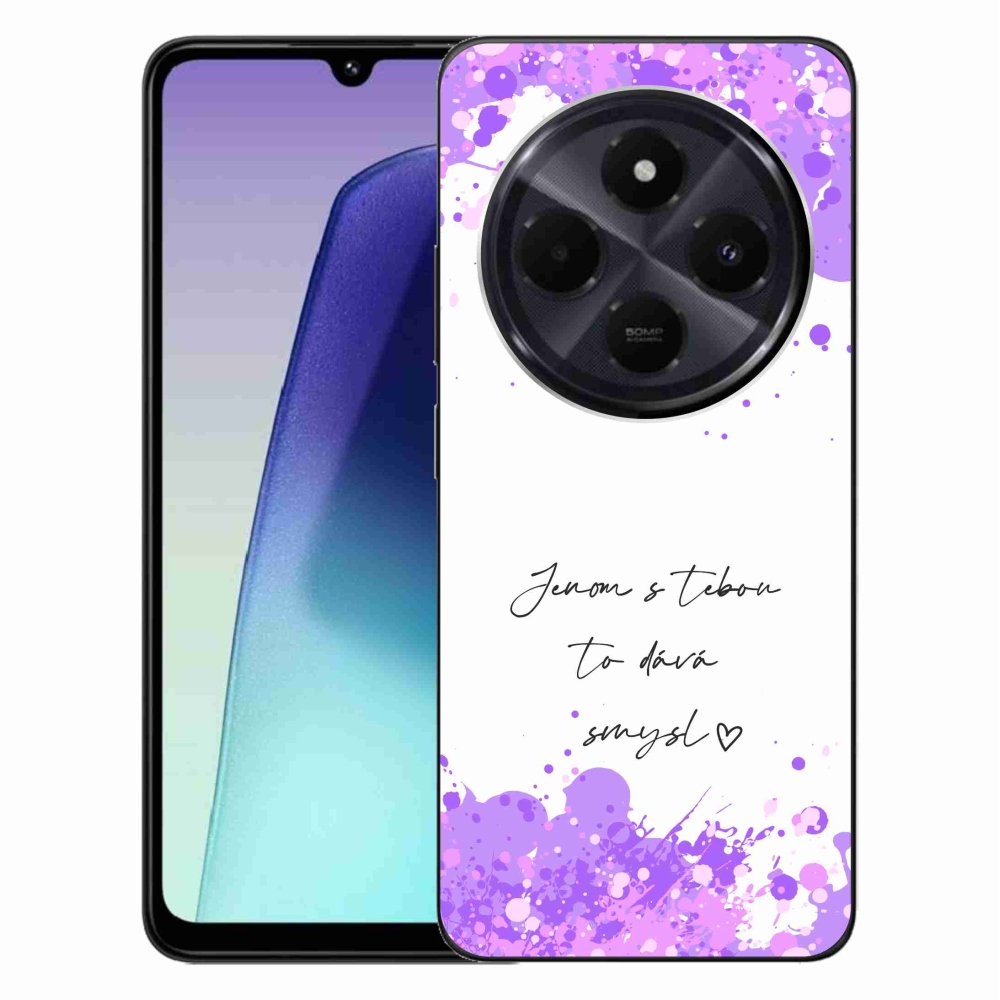 Gél borító mmCase a Xiaomi Redmi 14C/Poco C75-hez - szerelmes szöveg fehér háttérrel