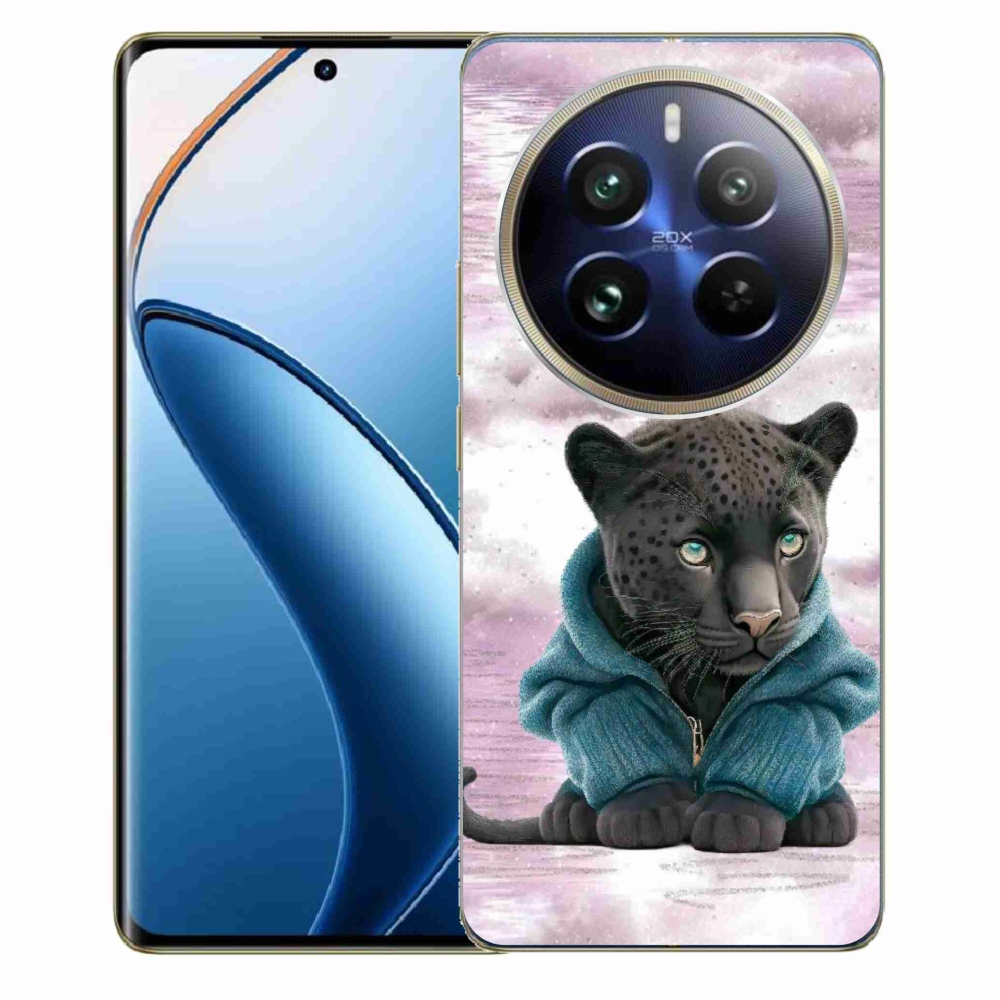 Zselés borítás mmCase a Realme 12 Pro 5G/12 Pro+ 5G számára - fekete párduc pulóverben