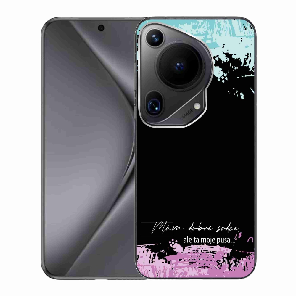 Gél borító mmCase a Huawei Pura 70 Ultra készülékhez - vicces szöveg 3 fekete háttér