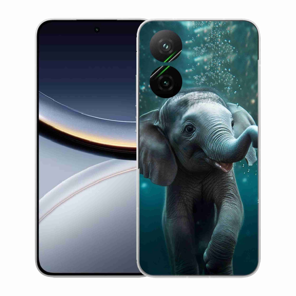 Gél borítás mmCase a Xiaomi Poco F7 5G számára - elefánt a víz alatt