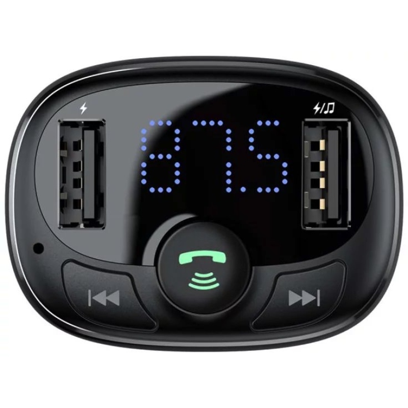 Baseus CCMT000001 S-09A 2x USB autós töltő és FM adóvevő Fekete