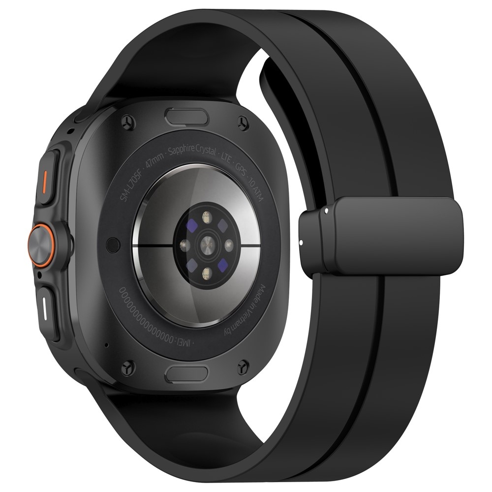 Foldin szilikon karkötő a Samsung Galaxy Watch Ultra (2025) 47 mm-es modellhez – fekete