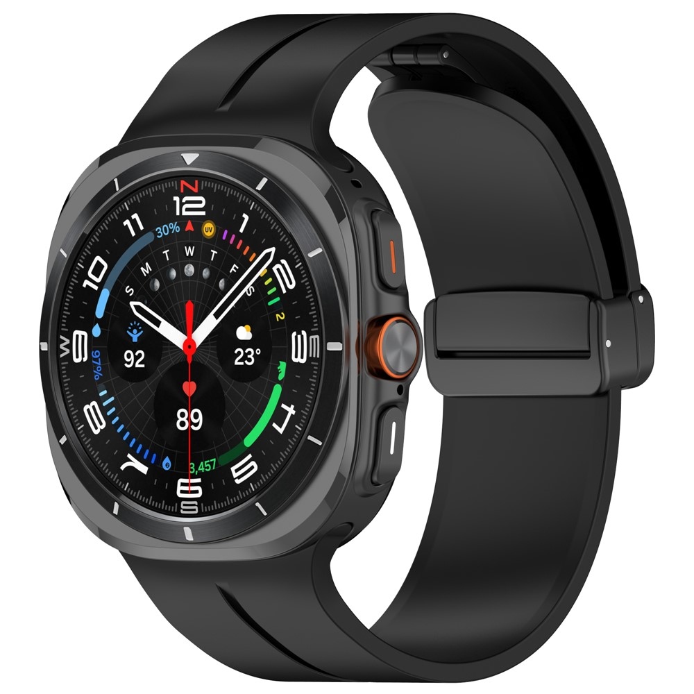 Foldin szilikon karkötő a Samsung Galaxy Watch Ultra (2025) 47 mm-es modellhez – fekete