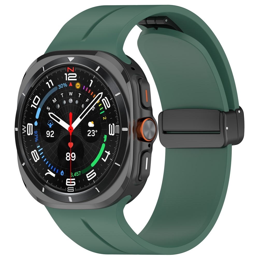 Foldin szilikon karkötő a Samsung Galaxy Watch Ultra (2025) 47 mm-es modellhez – zöld