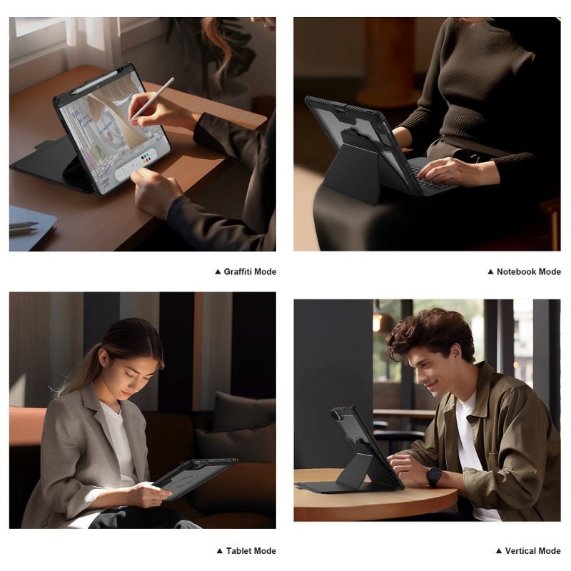 Nillkin Bumper Link billentyűzet tok (háttérvilágításos verzió) iPad Pro 13 2024 Fekete